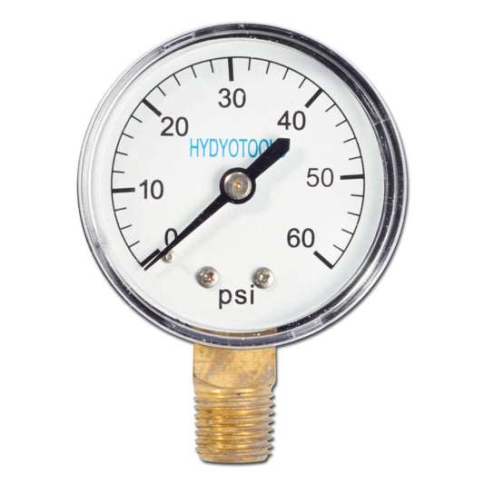Pressure Gauge Bottom Mount 60 PSI
