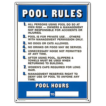 Pool Sign: Commercial Pool Rules